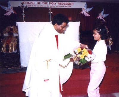Priest and parishioners