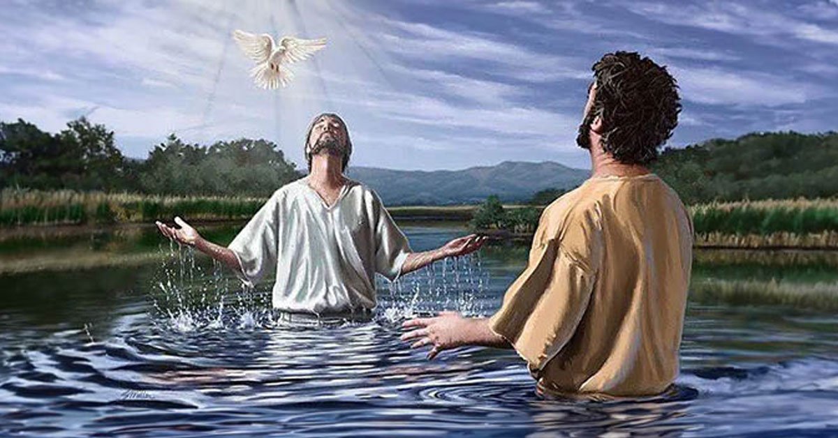 Infant Baptism ceremony with priest pouring water